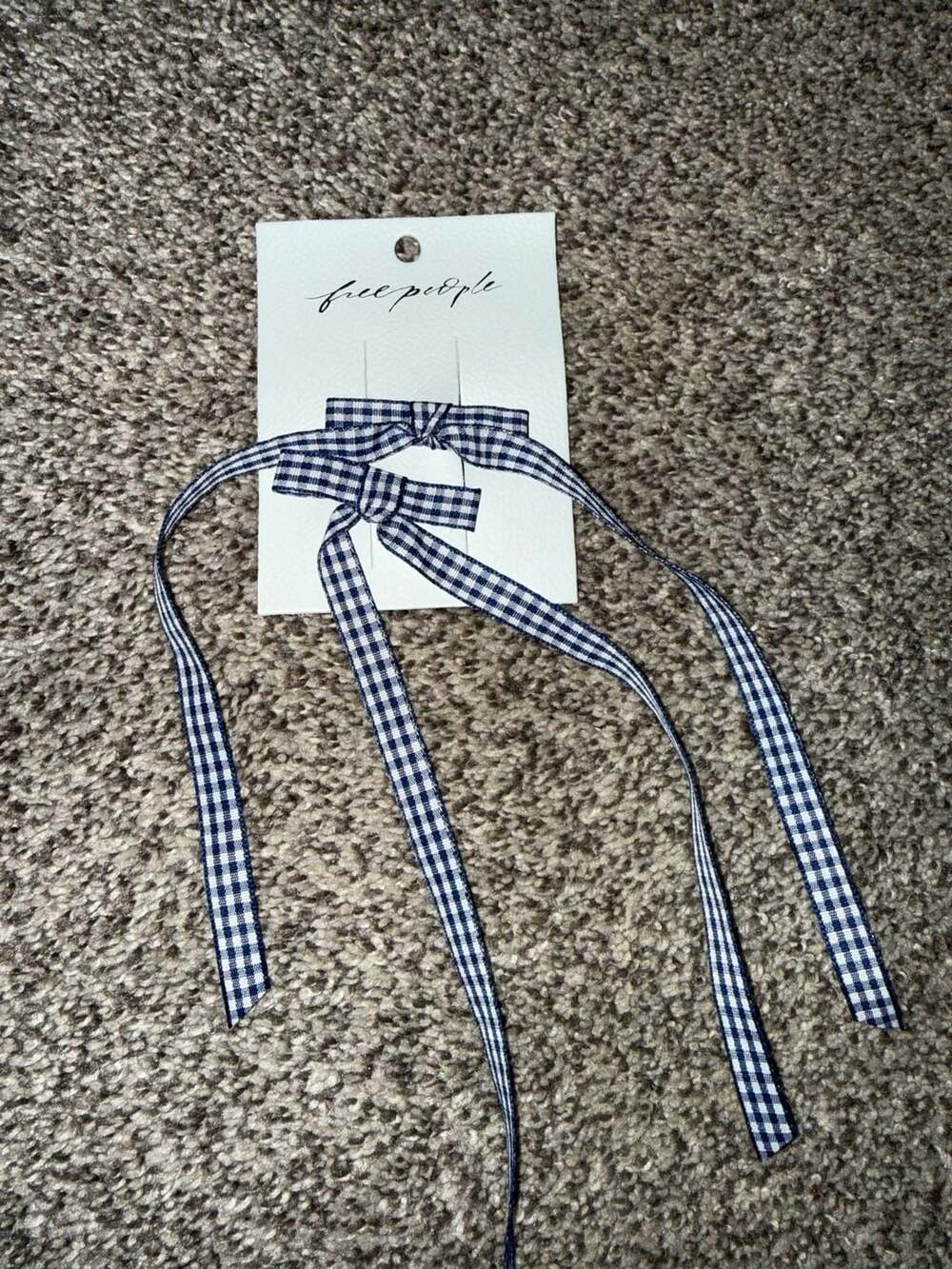 Free People Jordie Bow Gingham Ribbon Hair Clips Set